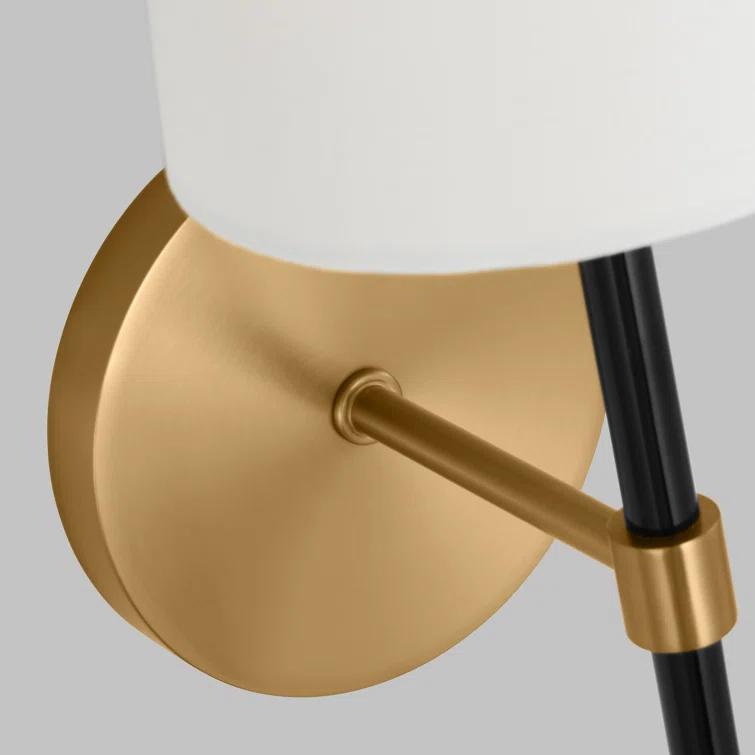 Single Light Steel Dimmable Armed Sconce