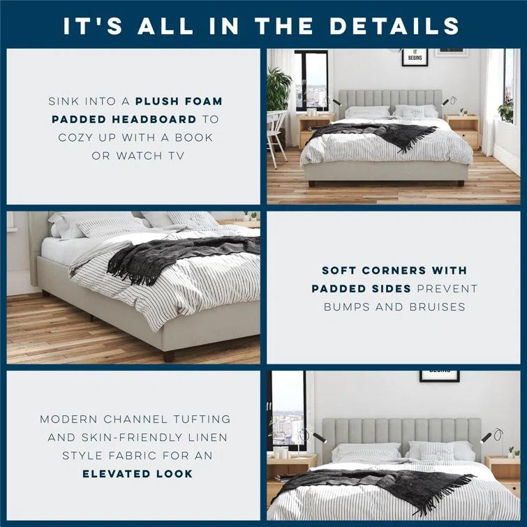 Brittany Tufted Upholstered Platform Bed