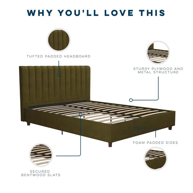 Brittany Tufted Upholstered Platform Bed