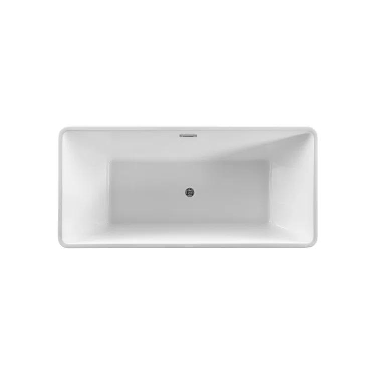 Toulouse 66.9'' x 31.1'' Freestanding Soaking Acrylic Bathtub
