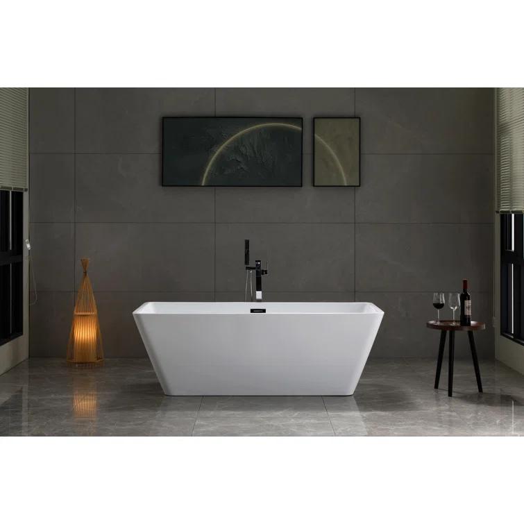 Toulouse 66.9'' x 31.1'' Freestanding Soaking Acrylic Bathtub