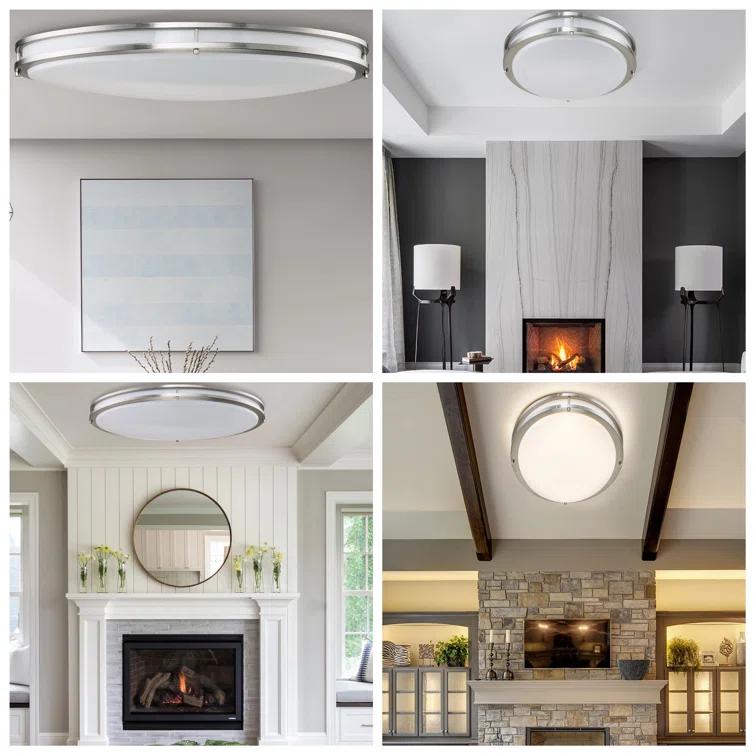 Kohlera 32.5"W Brushed Nickel Dimmable 3000K LED Oval Flush Mount