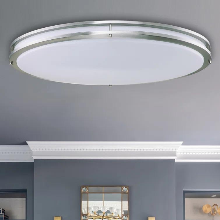 Kohlera 32.5"W Brushed Nickel Dimmable 3000K LED Oval Flush Mount