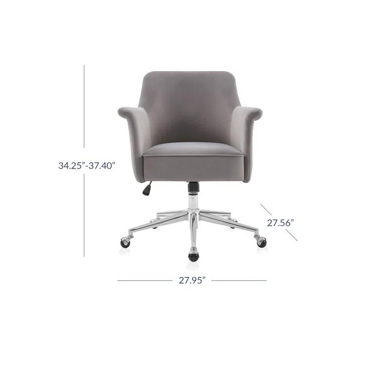 Nin Ergonomic Velvet Task Chair 27.95'' W Armchair