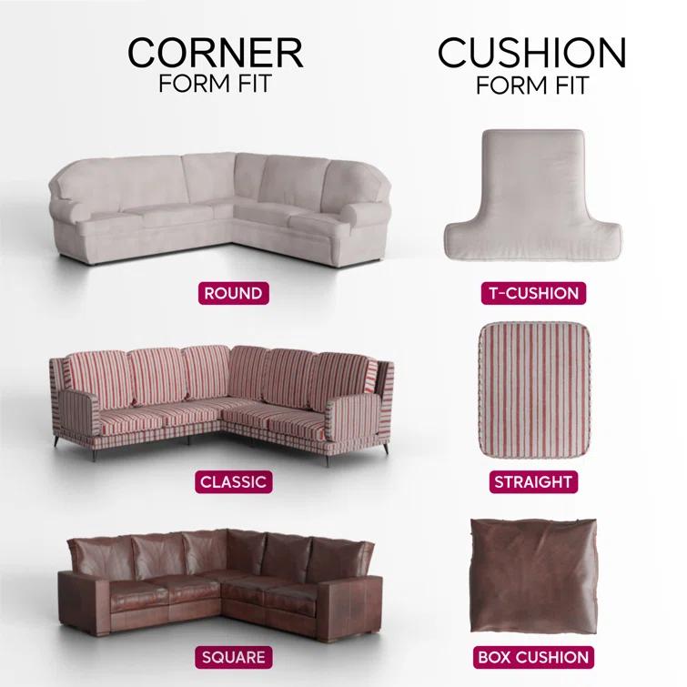 Stretchy Slipcover for Corner Sofa - Soft to Touch & Easy to Clean - Velvet Collection