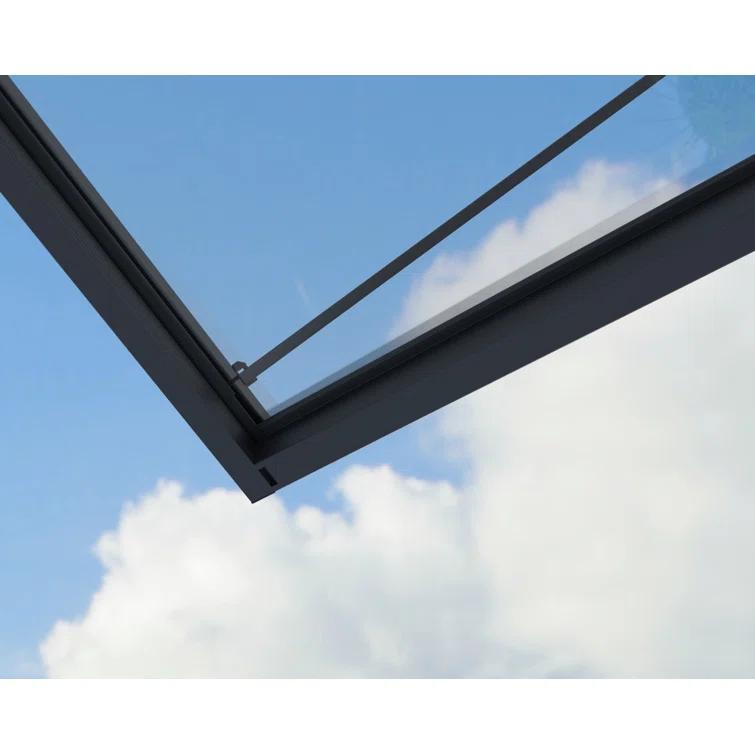 Palram - Canopia Sophia 4' 7" D Acrylic Clear/Gray Stationary Slope Door and Window Awning