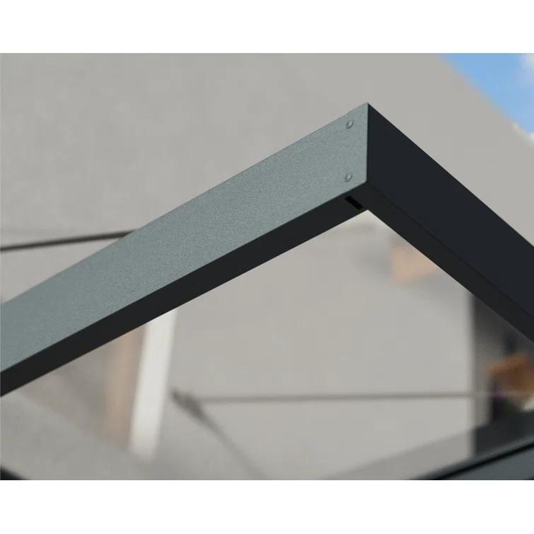 Palram - Canopia Sophia 4' 7" D Acrylic Clear/Gray Stationary Slope Door and Window Awning