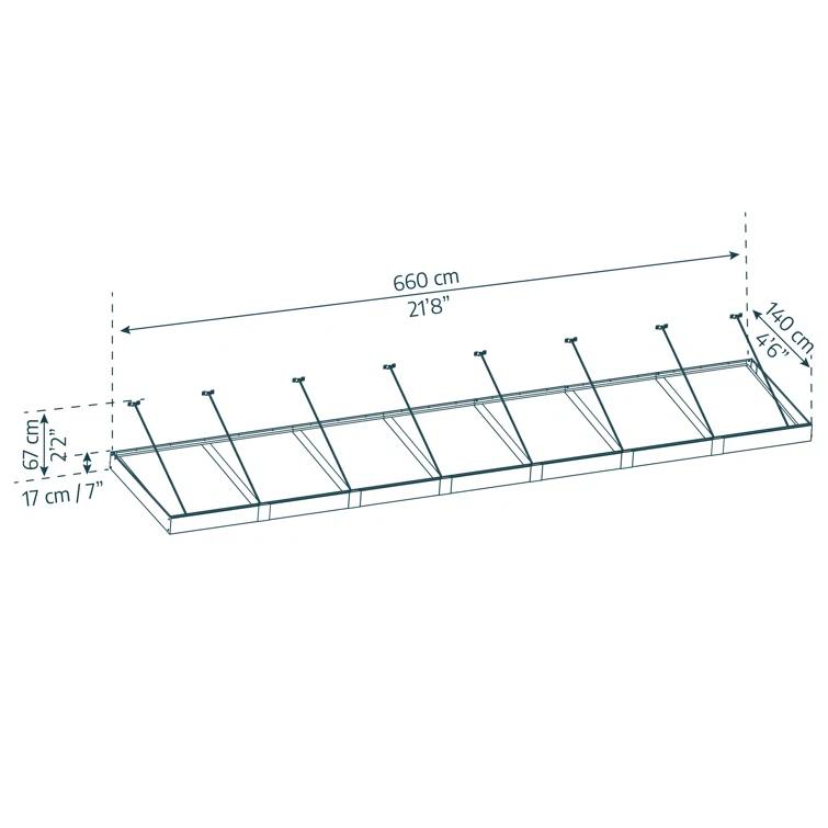 Palram - Canopia Sophia 4' 7" D Acrylic Clear/Gray Stationary Slope Door and Window Awning