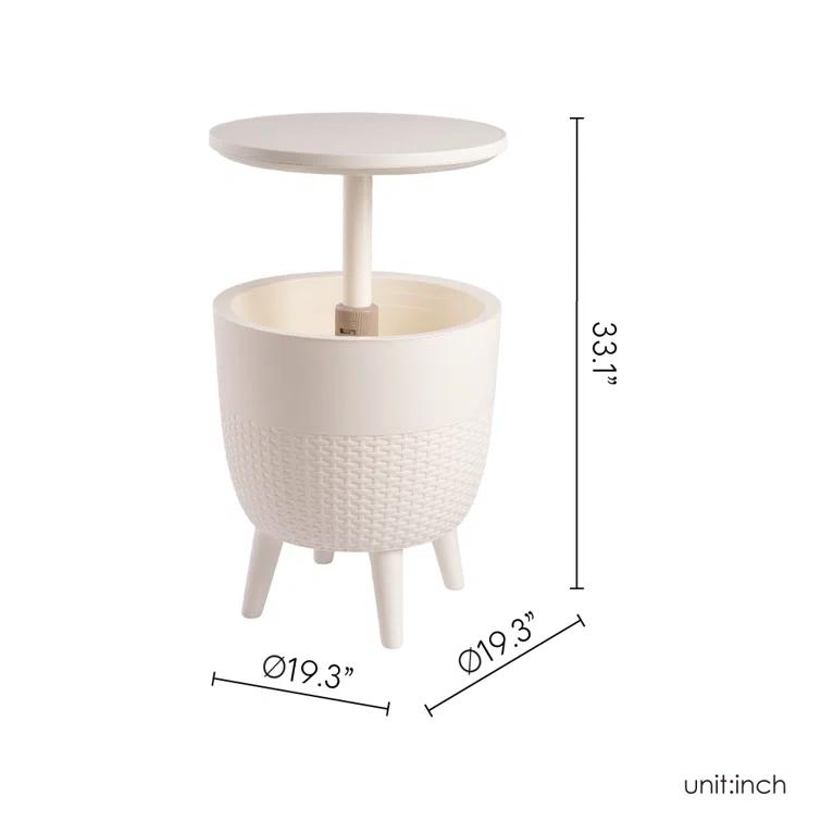 Cancun Resin Outdoor 2-In-1 Side Table and Cooler