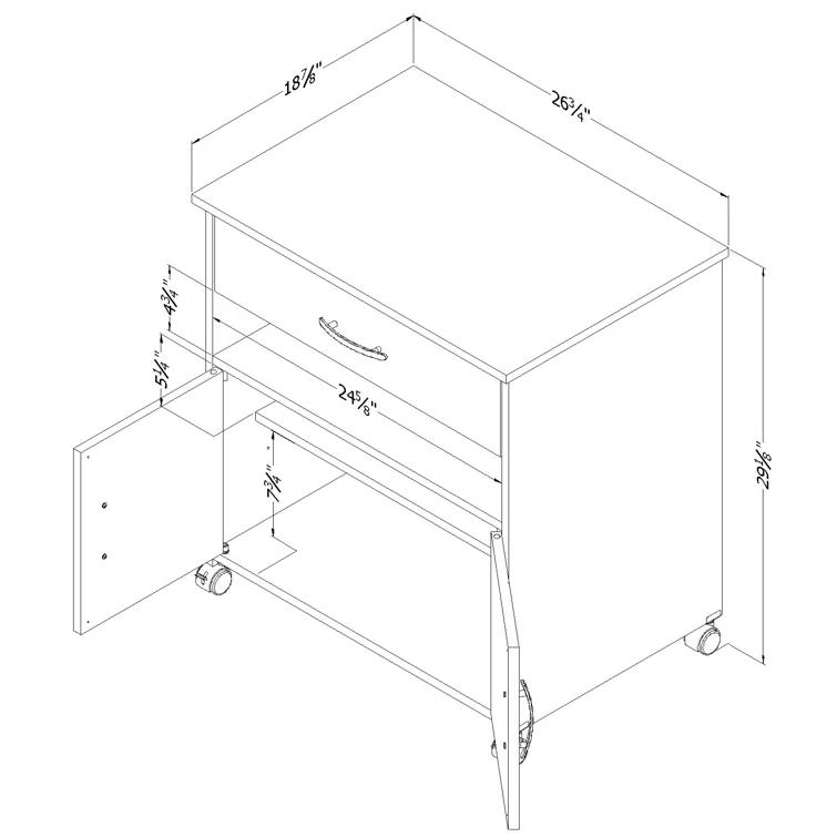 Axess 29.13'' H x 23'' W 1 Printer Stand with Wheels