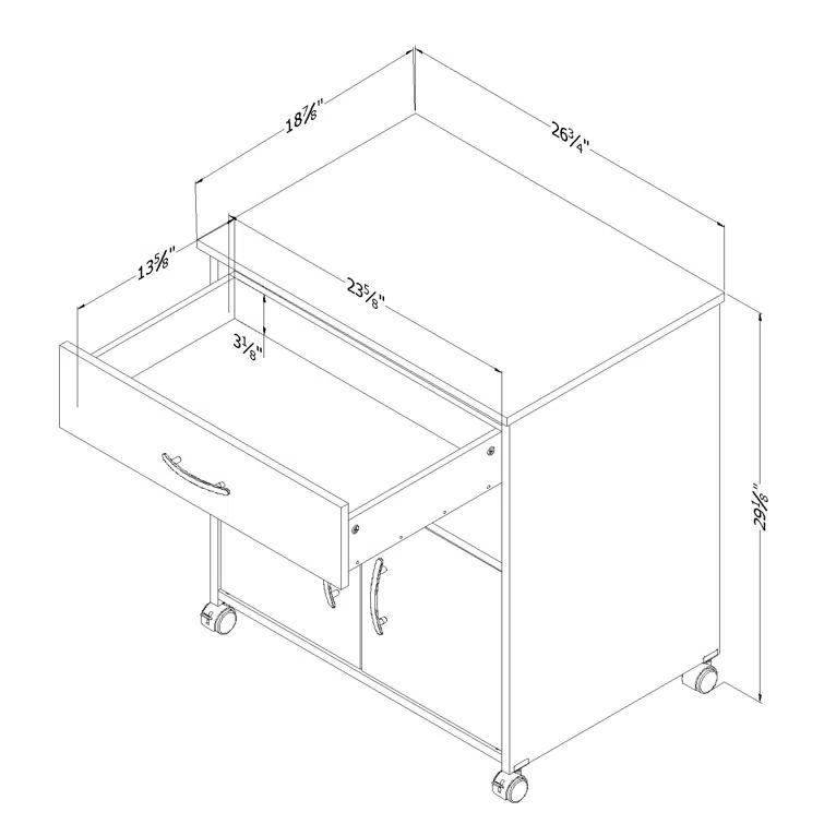 Axess 29.13'' H x 23'' W 1 Printer Stand with Wheels
