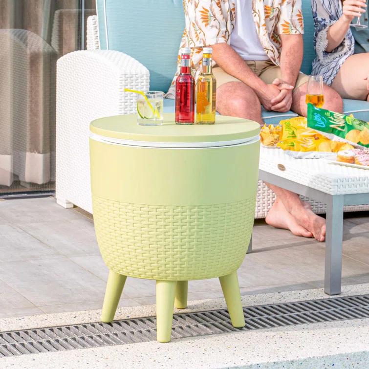 Cancun Resin Outdoor 2-In-1 Side Table and Cooler