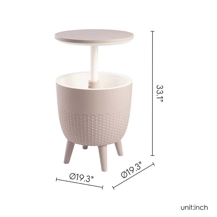 Cancun Resin Outdoor 2-In-1 Side Table and Cooler