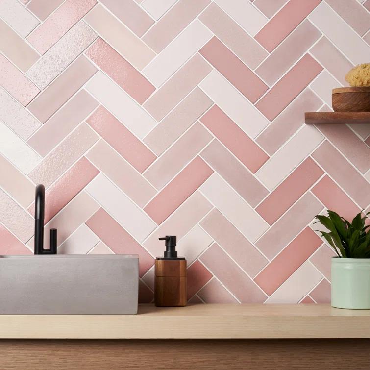 Groovy Blend 2" x 8" Glossy Lava Stone Subway Wall Tile (3.88 Sq. Ft. / Case)