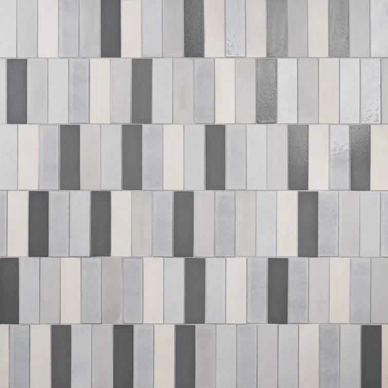 Groovy Blend 2" x 8" Glossy Lava Stone Subway Wall Tile (3.88 Sq. Ft. / Case)