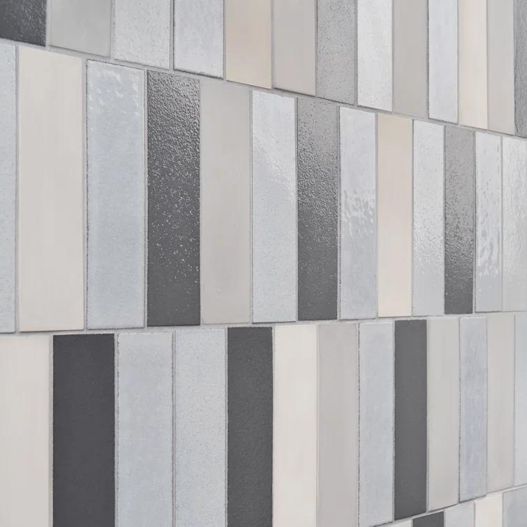 Groovy Blend 2" x 8" Glossy Lava Stone Subway Wall Tile (3.88 Sq. Ft. / Case)