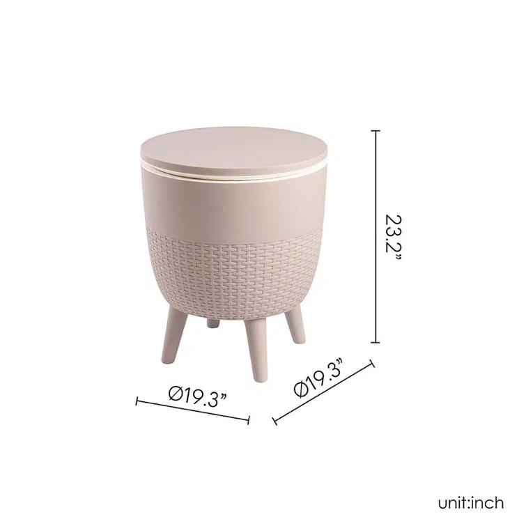 Cancun Resin Outdoor 2-In-1 Side Table and Cooler