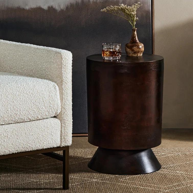 Simone Round Metal End Table (14.5")