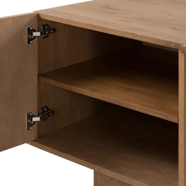 Contemporary Modern Home Office Desk in Warm Grey-Brown Oak Veneer