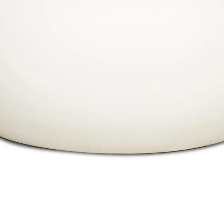 Round Ivory Concrete Outdoor Coffee Table with Storage