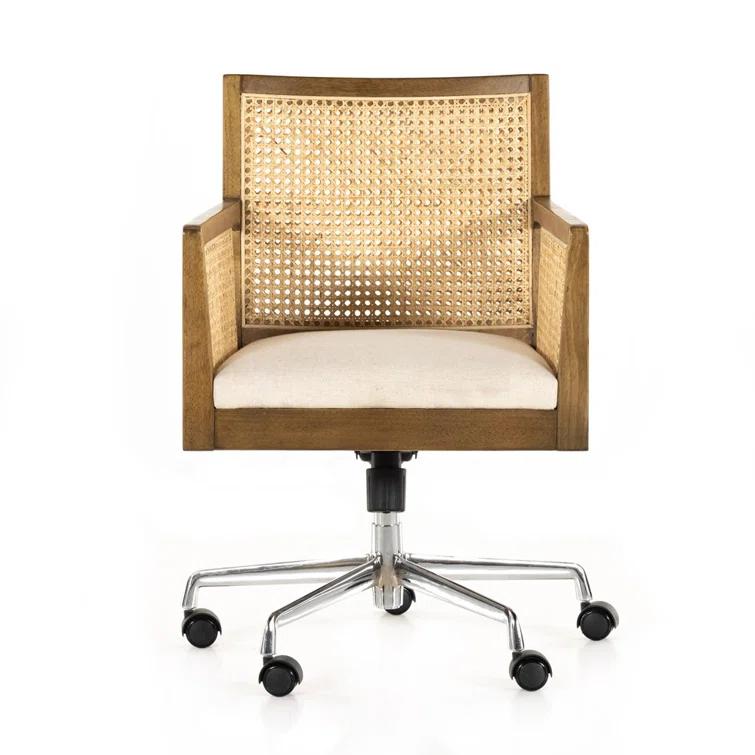 Lisbon Cane Swivel Desk Armchair