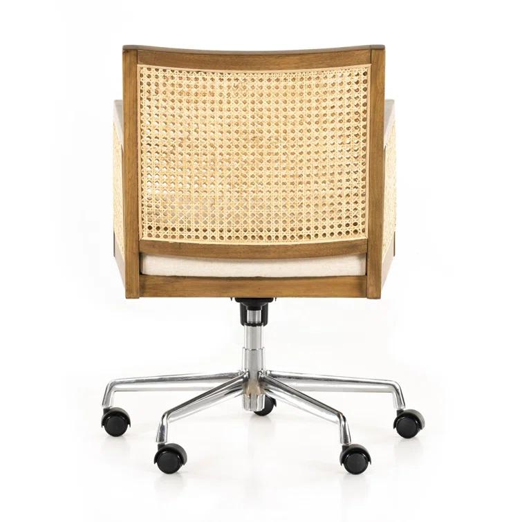 Lisbon Cane Swivel Desk Armchair