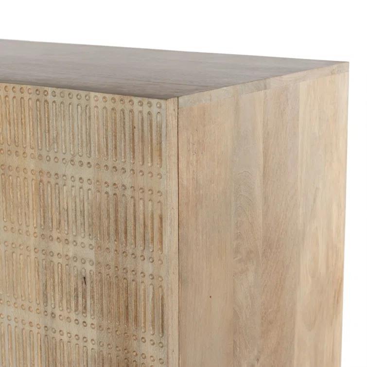 Ivan 69" Light Wash Mango Wood Storage Media Console