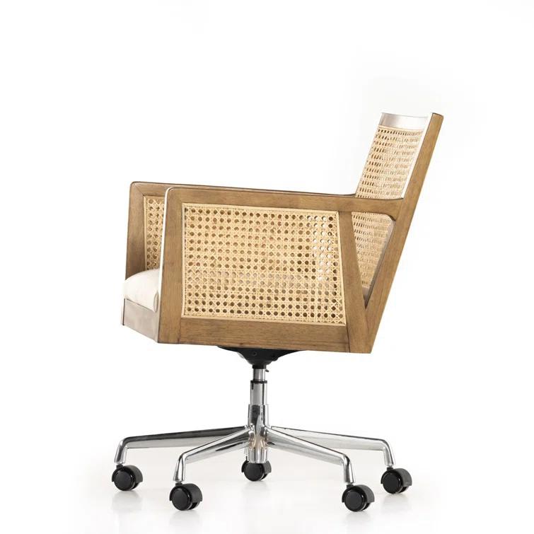 Lisbon Cane Swivel Desk Armchair