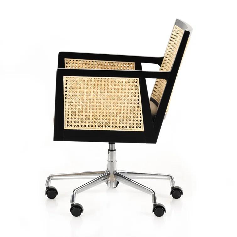 Lisbon Cane Swivel Desk Armchair