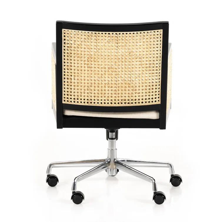 Lisbon Cane Swivel Desk Armchair