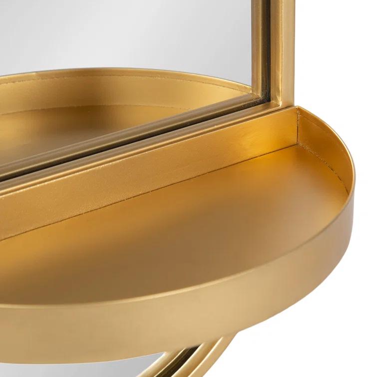 Lumi Metal Flat Mirror with Shelves