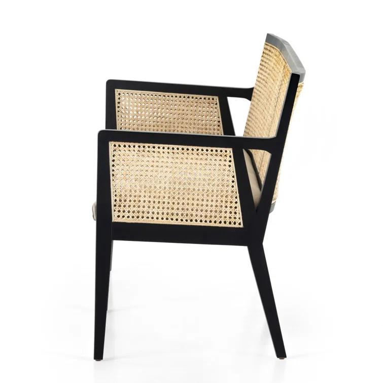 Lisbon Upholstered Cane Dining Bench