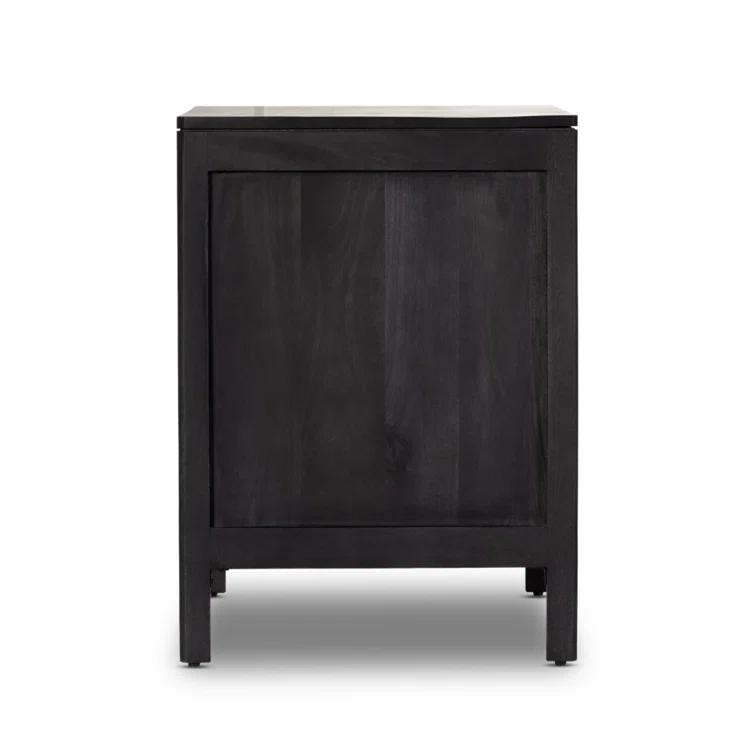 Hannah 3-Drawer Nightstand - Black and Natural