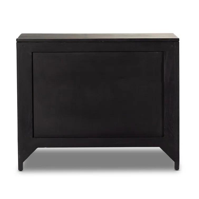 Hannah 3-Drawer Nightstand - Black and Natural