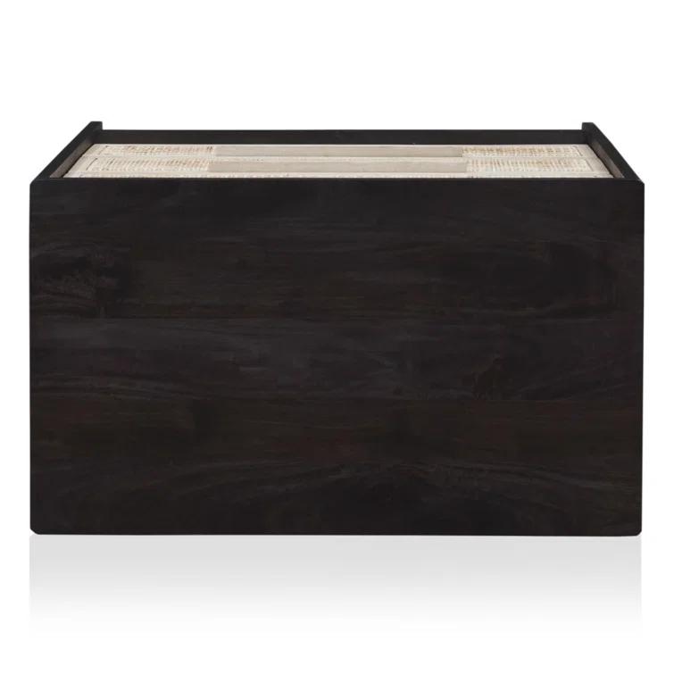 Hannah 3-Drawer Nightstand - Black and Natural