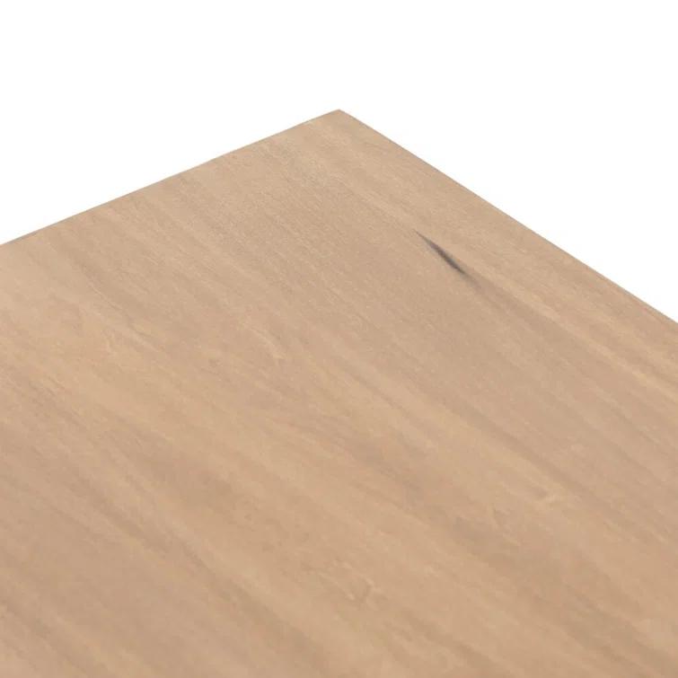 Isador Cubed Nightstand in Dry Wash Poplar with Iron and Leather Accents
