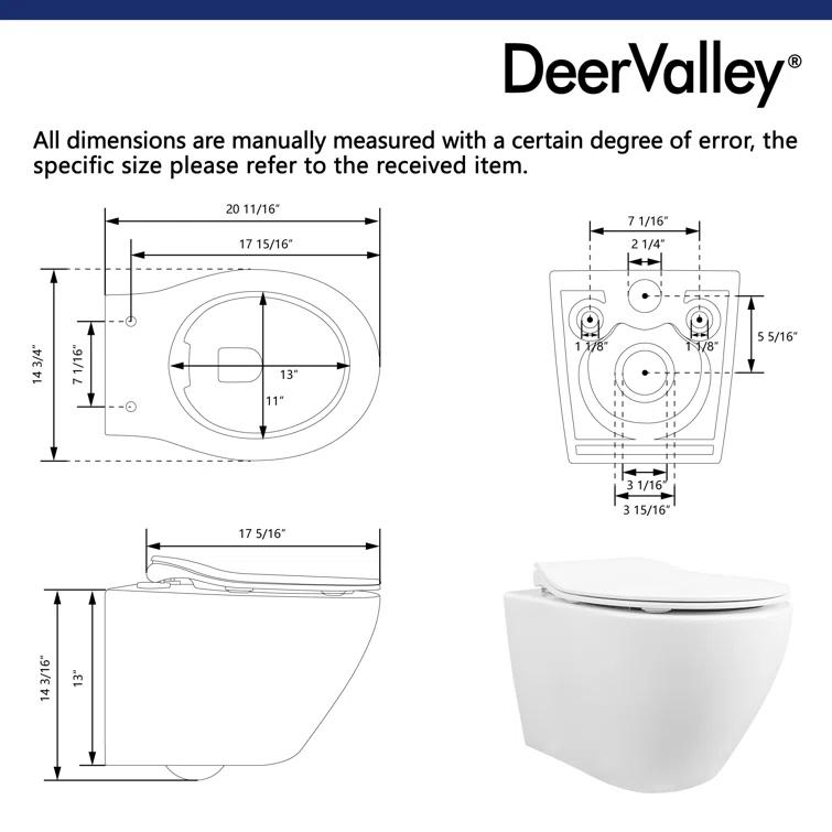Liberty 1.6 GPF Elongated Wall Hung Toilets (Seat Included)
