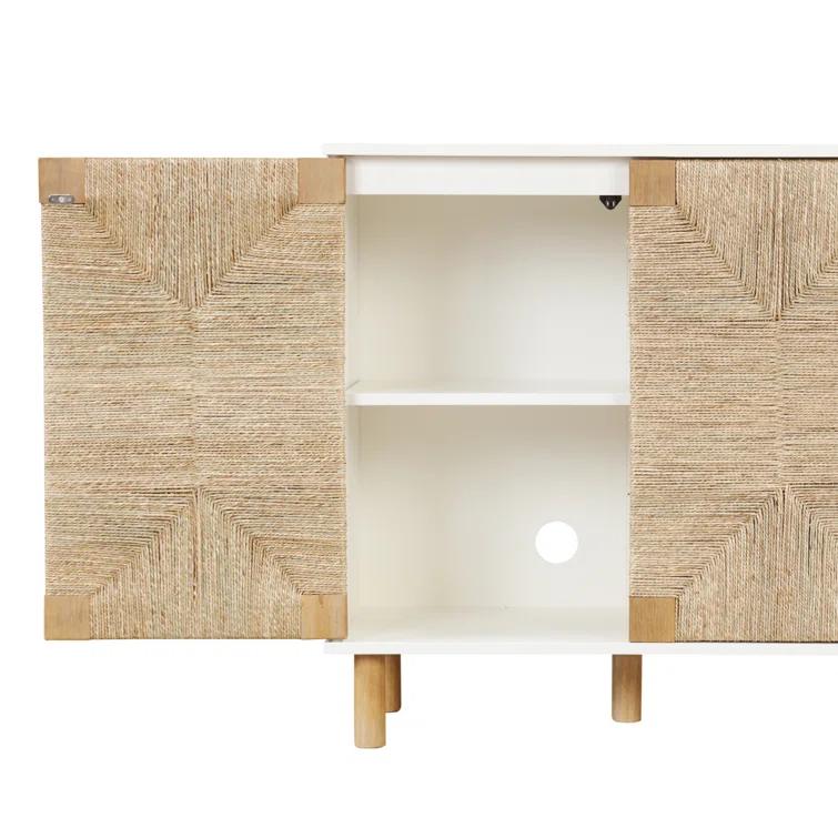 Shellie Solid Wood 2 - Door Accent Cabinet Set or TV Stand