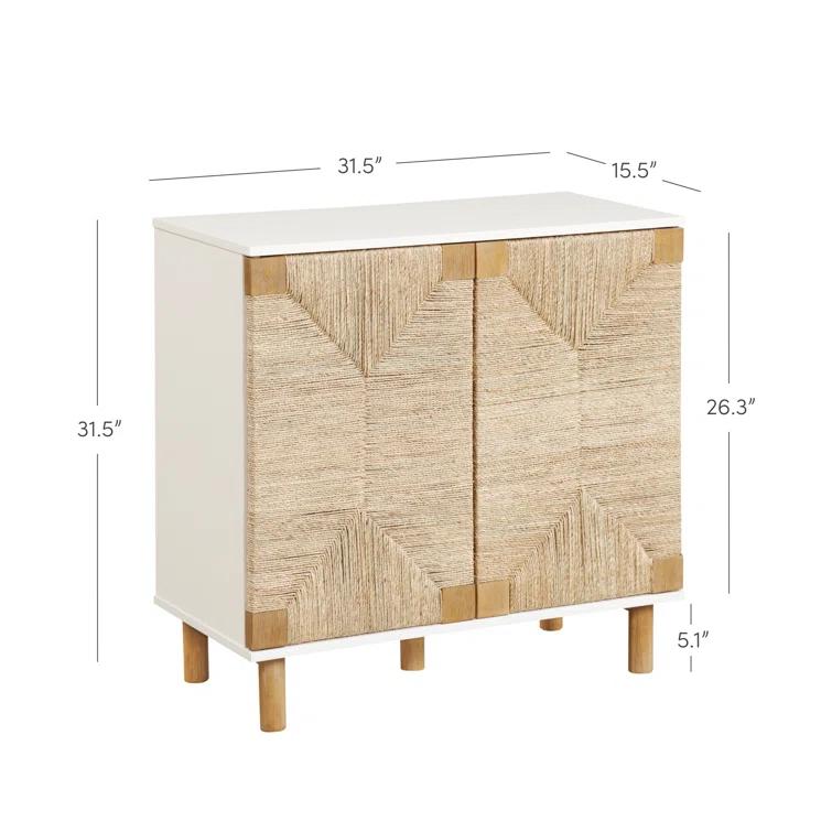 Shellie Solid Wood 2 - Door Accent Cabinet Set or TV Stand
