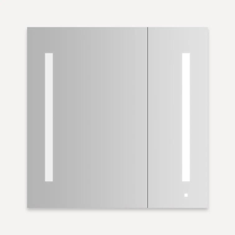AiO Recessed Framed Medicine Cabinet with 3 Adjustable Shelves and LED Lighting
