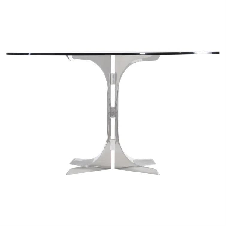 Nova Round Glass Top Metal Base Dining Table