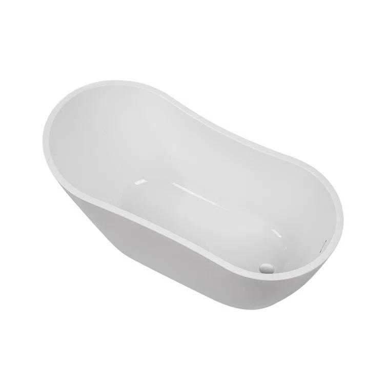 Maya 55" x 28" Freestanding Soaking Acrylic Bathtub