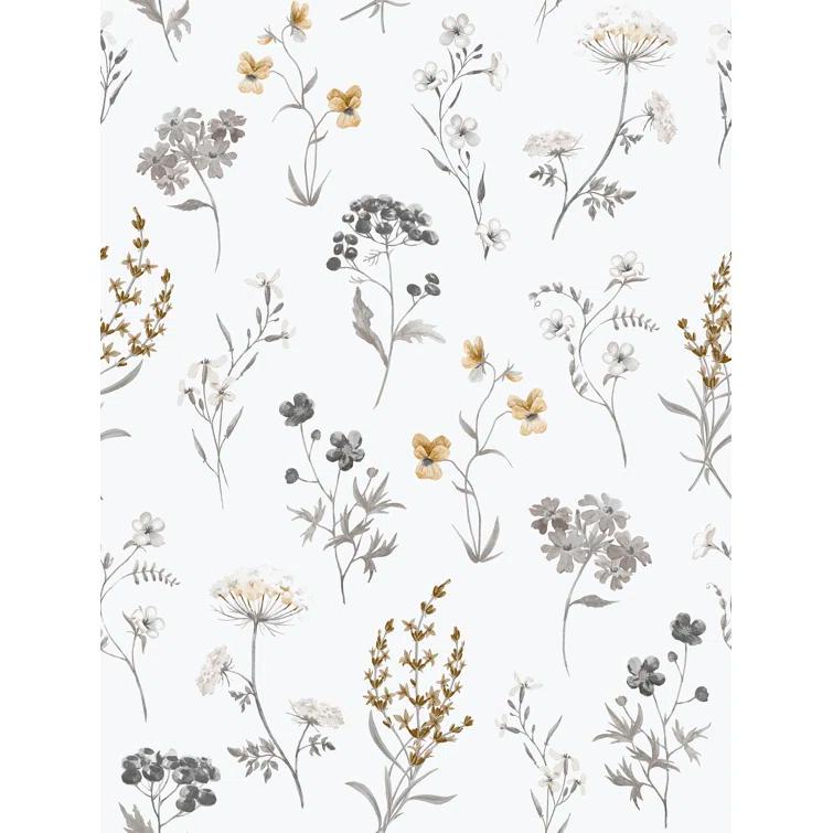 Spring Blossom Botanical Floral Mix 33' L x 21" W Wallpaper Roll