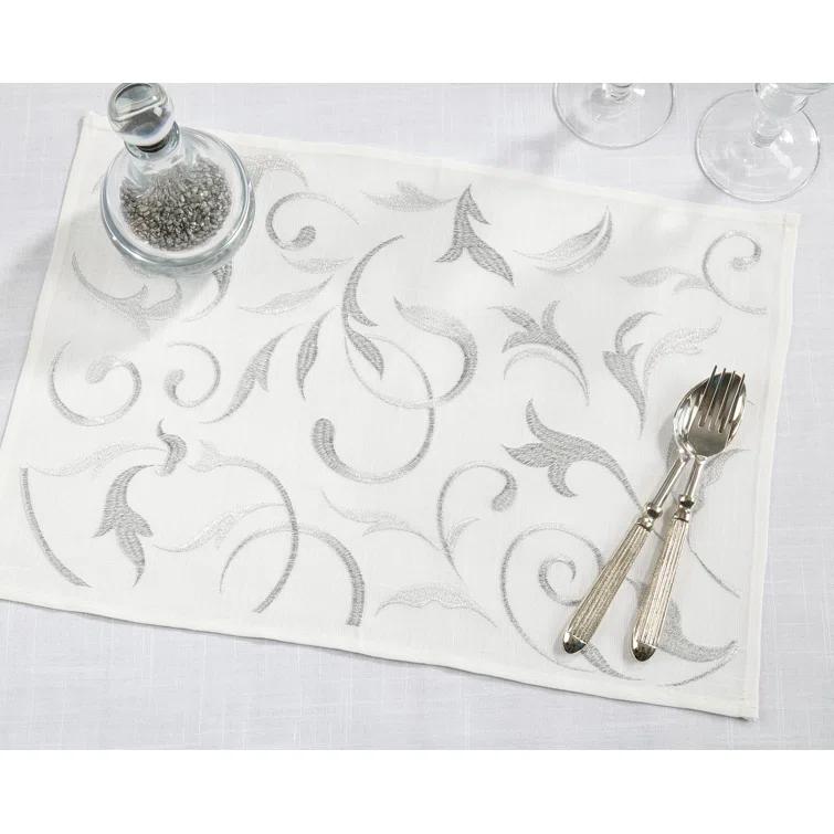 Saro Zensi Collection Polyester No Pattern Rectangle Placemat (Set of 4)