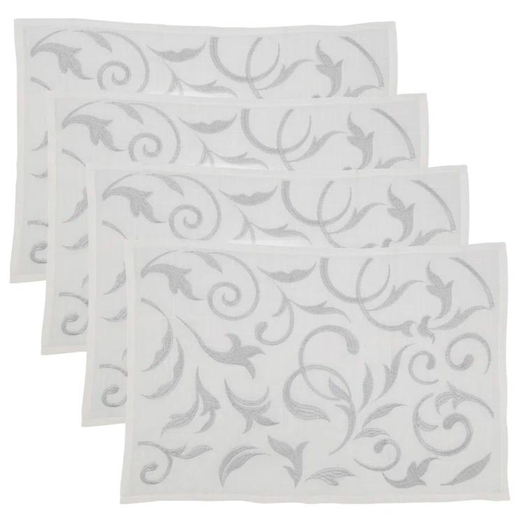 Saro Zensi Collection Polyester No Pattern Rectangle Placemat (Set of 4)