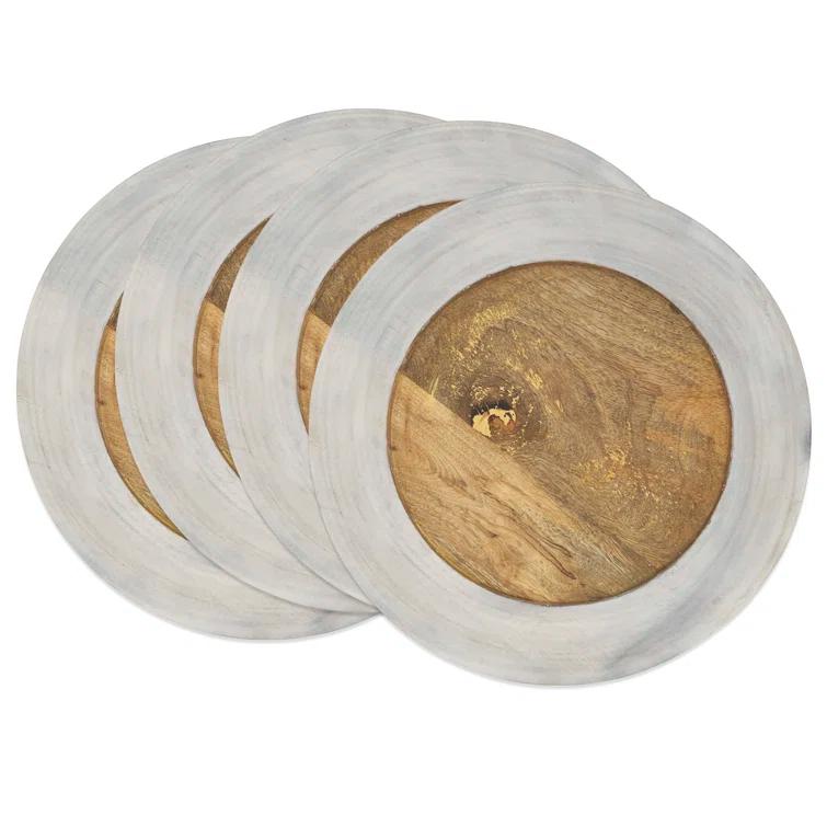 Sousplat Wood No Pattern Charger (Set of 4)