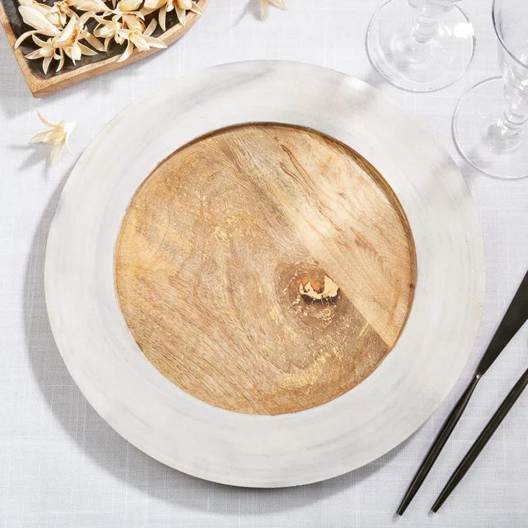 Sousplat Wood No Pattern Charger (Set of 4)