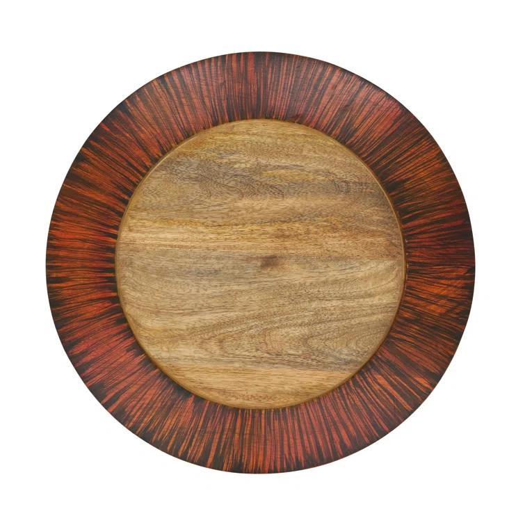 Saro Sousplat Collection Wood No Pattern Charger (Set of 4)