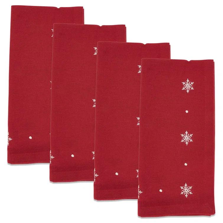 Saro Zuzanna Collection 100% Cotton No Pattern Square Napkin (Set of 4)