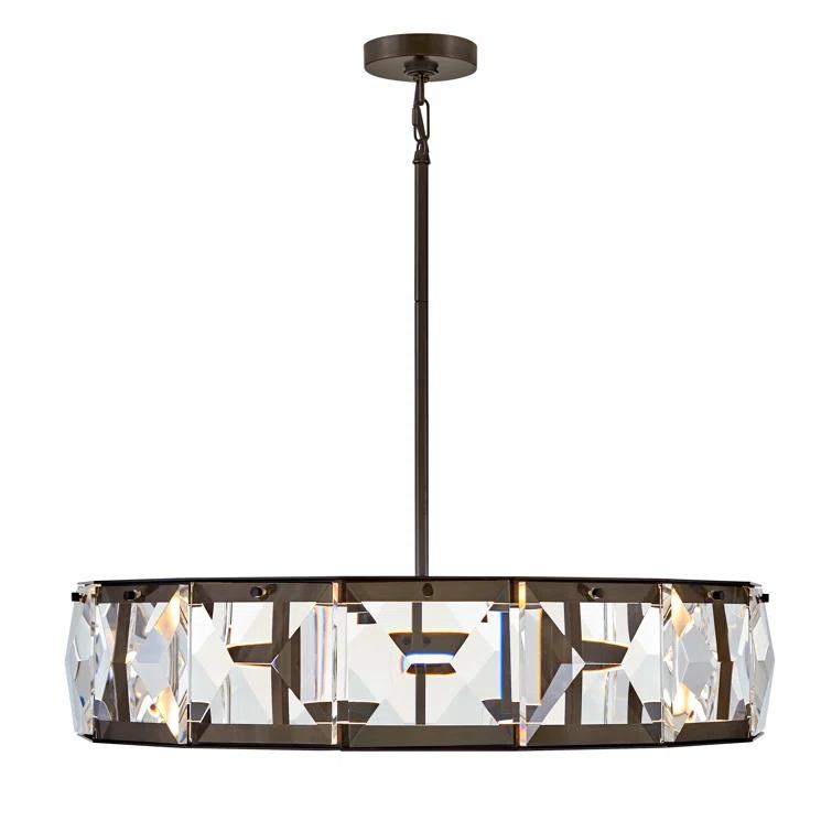 Jolie Integrated LED Drum Chandelier w/ Crystal Accents